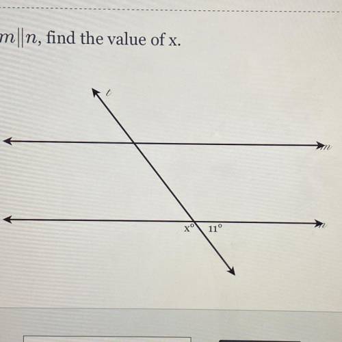 Given m ||n, find the value of x.