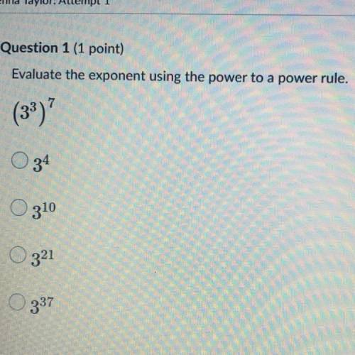 Evaluate the exponent using the power to a power rule.
(3^3)^7