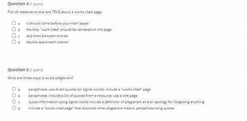 Pick all statements that are TRUE about a works cited page.

ait should come before your main pape