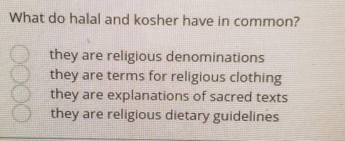 What do halal and kosher have in common? (multiple choice)