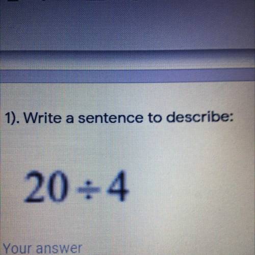 Write a sentence to describe:
20:4