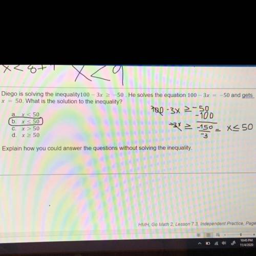 How can I answer the question without solving the inequality? (Plz answer before 11:59pm)