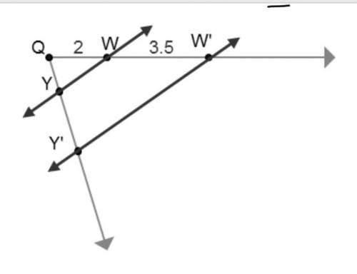 Please help me!! Line WY is dilated to create line W'Y' using point Q as the center of dilation. (E