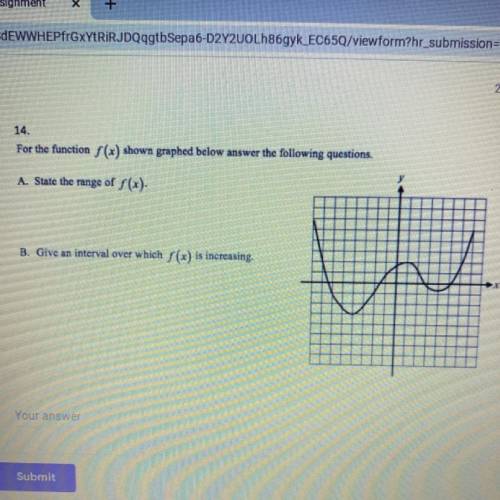 For the function S (x) shown graphed below answer the following questions.

A. State the range of