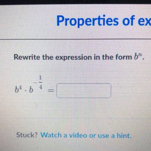 Rewrite the expression in the form b^n