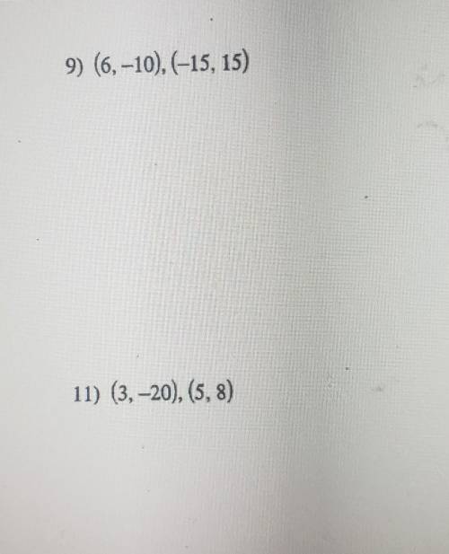 Need help finding the slope line through each pair