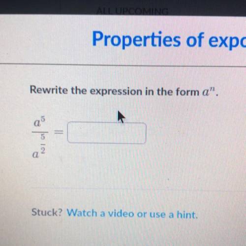 Rewrite the expression in the form a^n