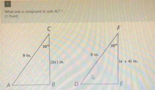 What side is congruent to side AC?