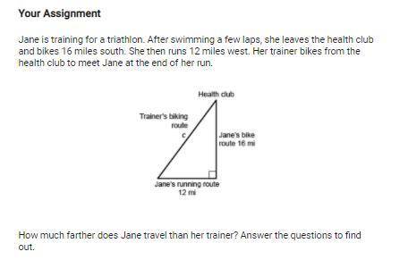HELP PLEASE 28 POINTS

1. What is the total distance Jane travels biking and running? Include unit