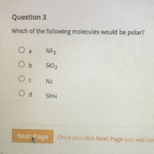 Which of the following molecules would be polar?