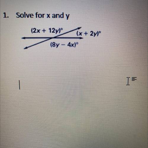 Please help me I’m in a hurry how do you solve this

Solve for x and y
brainiest and 30 points to
