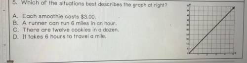 Which of the situations best describes the graph at right?