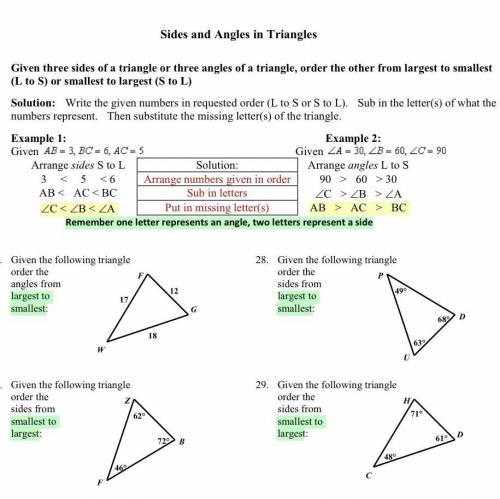 Please help me find the Sides and Angles in Triangles