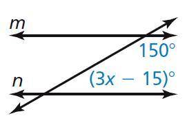 Find the value of x that makes m ∥ n