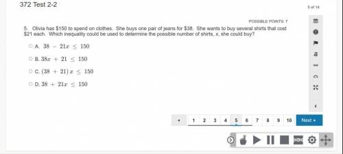 Olivia has $150 to spend on clothes. She buys one pair of jeans for $38. She wants to buy several