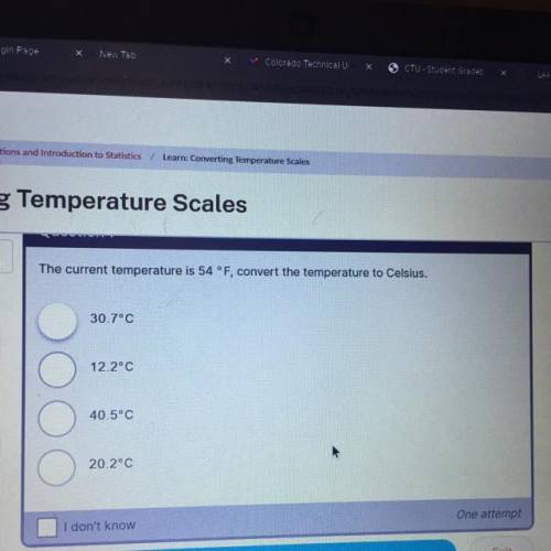 The current temperature is 54 °F, convert the temperature to Celsius.