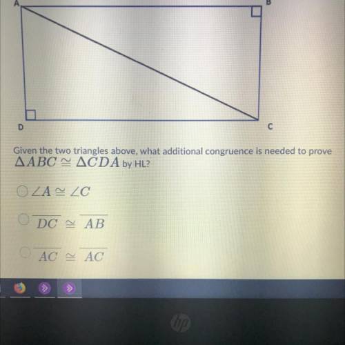 PLEASE HELPPPP!! The options are 
DC= AB
AC=AC