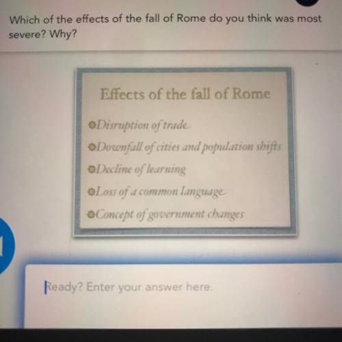 Which of the effects of the fall of rome do you think was the most severe