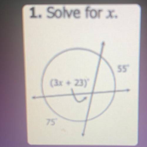1. Solve for x.
(3x + 23)