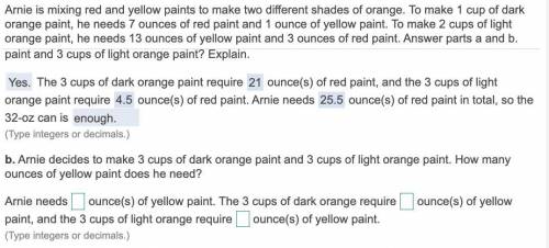 Arnie decides to make 3 cups of dark orange paint and 3 cups of light orange paint. How many ounces