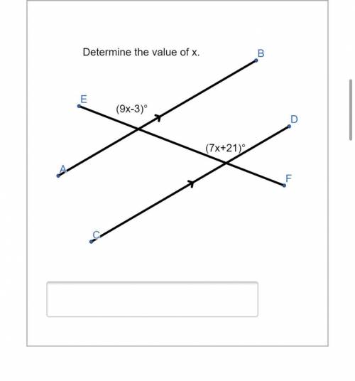 Determine the value of x.
Help me please please please!