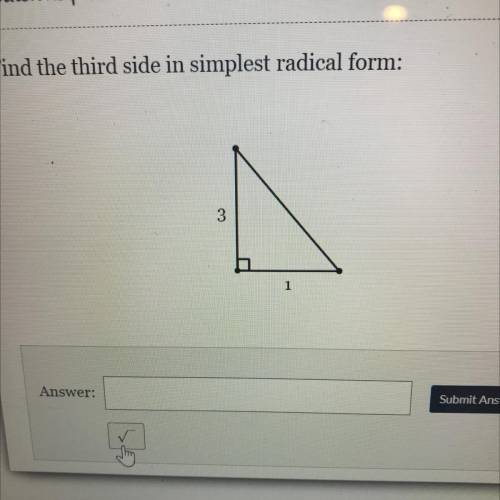 Find the third side in simplest radical form:
1&3