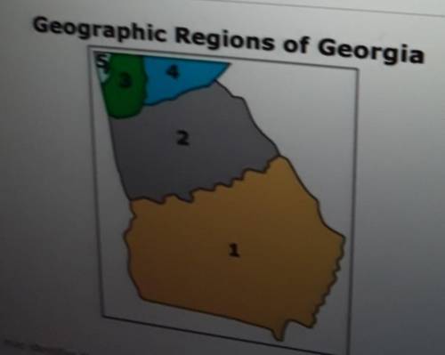 Which number from the map identifies the most highly populated region of Georgia that is also known
