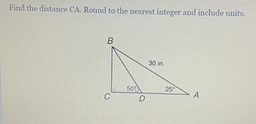 Find the distance CA. Round to the nearest integer and include units.