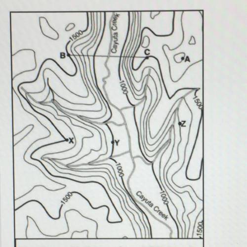 What is the elevation of point A

1400 ft
1500ft
1600ft
1700ft
topographic maps