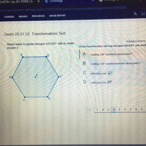 Which transformation will map a hexagon ABCDEF ￼Into itself!