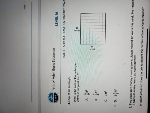 What is the area of the rectangle written in simplest form