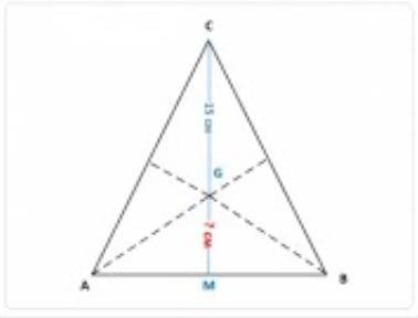In the triangle ABC, point M is the midpoint of AB and point G in the medicander. It is given that