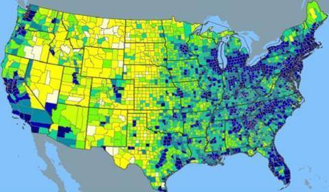 Analyze the map below and answer the question that follows.

The map above shows where people live