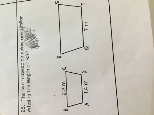 Two trapezoids below are similar what is the length of RS?