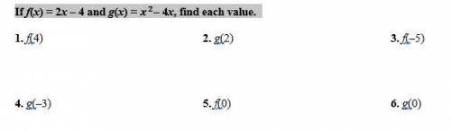 If f(x) = 2x – 4 and g(x) = x 2 – 4x, find each value.