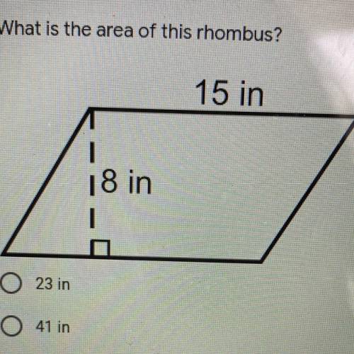 What is the area of this rhombus? Pls answer fast