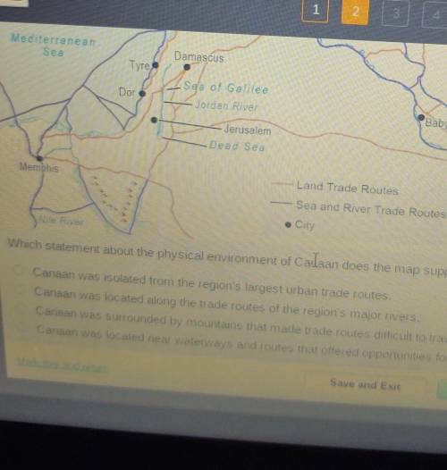 o City Nile River Which statement about the physical environment of Canaln does the map support? O