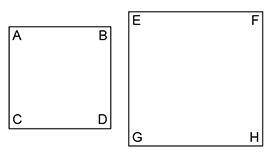 Consider squares ABCD and EFGH. Which of the following is true?

Square EFGH can be obtained from