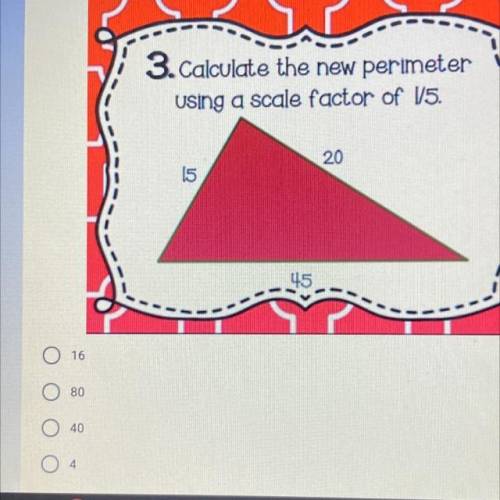 Calculate the new perimeter using a scale factor of 1/5