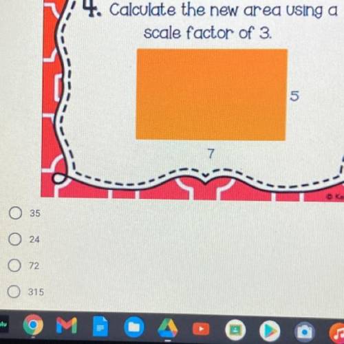 Calculate the new area using the scale factor of 3