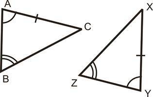 Is there enough information to prove that the triangles are congruent?

If yes, provide the correc