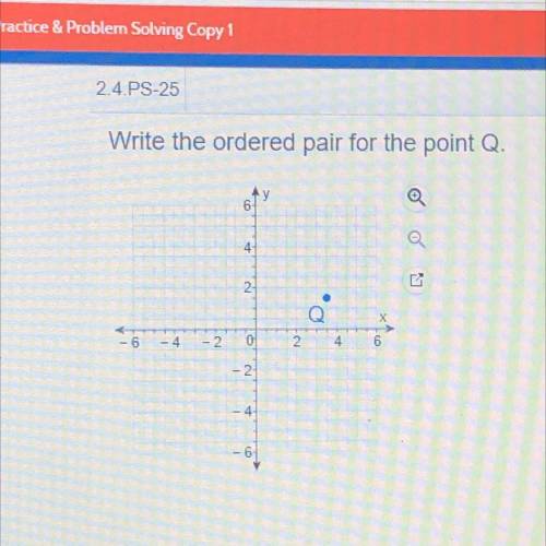 Write the ordered pair for the point Q.