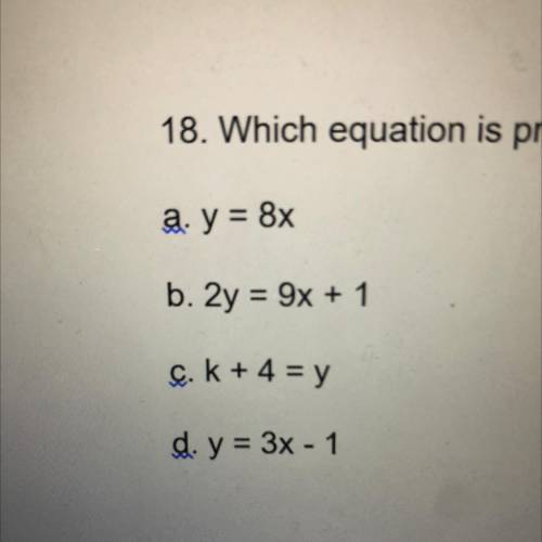 Which equation is proportional?