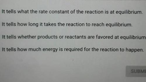 What information does an equilibrium constant give about a reaction?