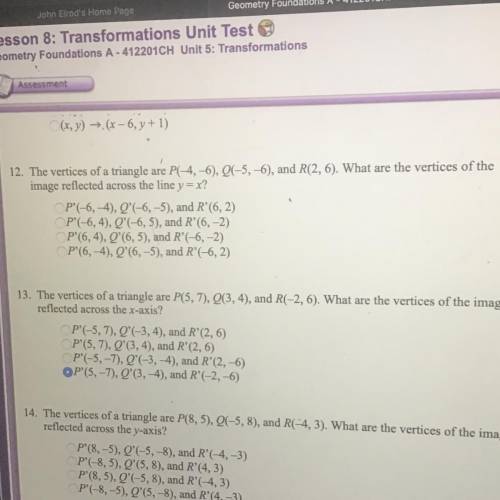 Easy question 22 points The vertices of a triangle are P(-4,-6), Q(-5, -6), and R(2, What are