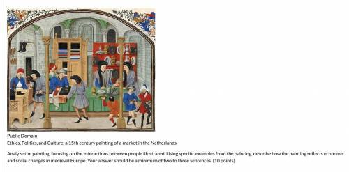 Describe how the painting reflects economic and social changes in medieval Europe
2-3 SENTENCES
