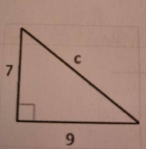 Solve for the variable of chave to use pythagorean theorem