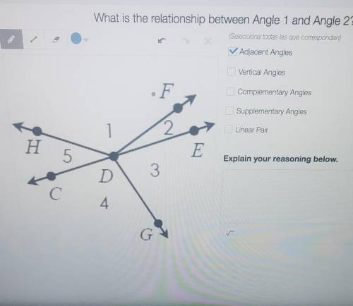 What is the relationship between Angle 1 Angle and Angle 2? Explain