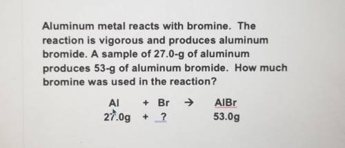 Aluminum metal reacts with bromine. The reaction is vigorous and produces aluminum bromide. A sampl