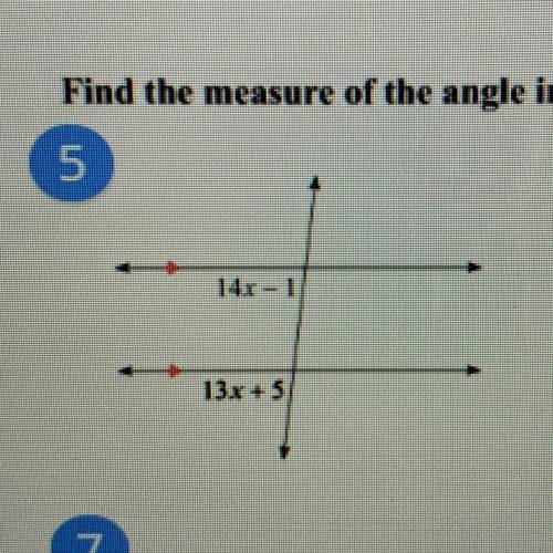Find the measure of angle 13x+5